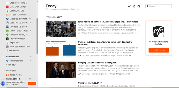 Feedly is another popular alternative to the Google RSS feed