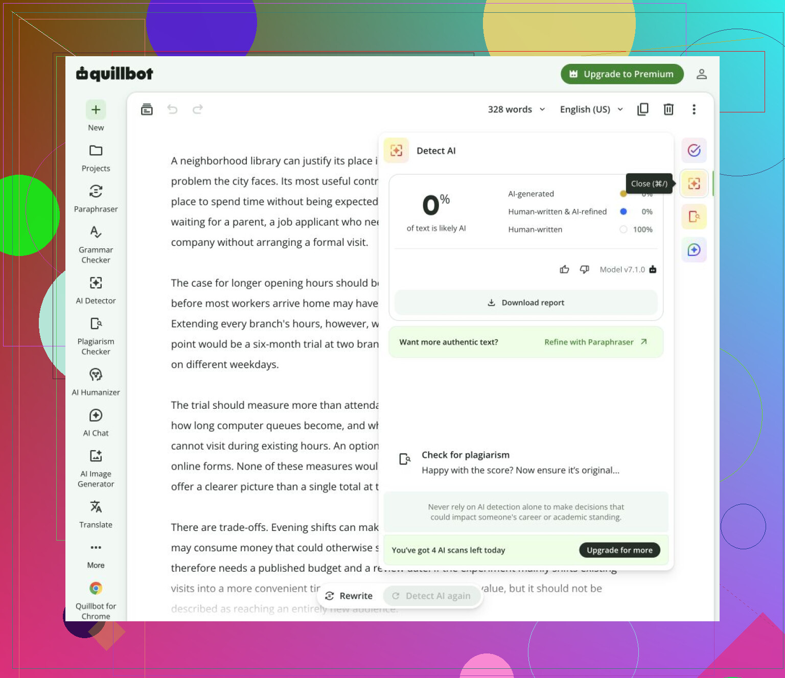8. Quetext AI Detector