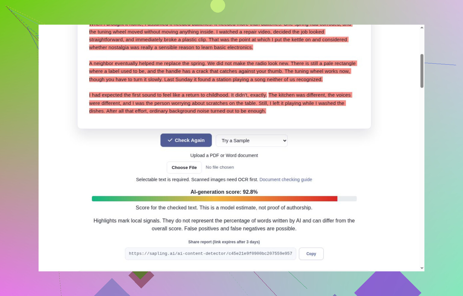 2. Pangram AI Detector
